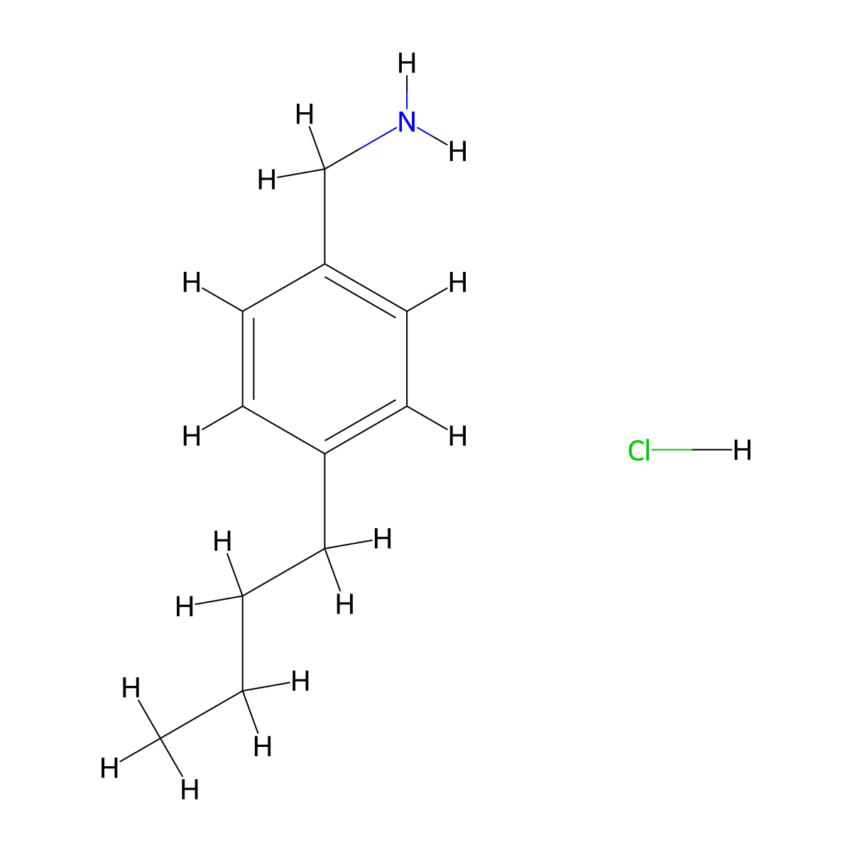 (4-Butylphenyl)methylamine hydrochloride molecular structure, CAS 104178-90-7