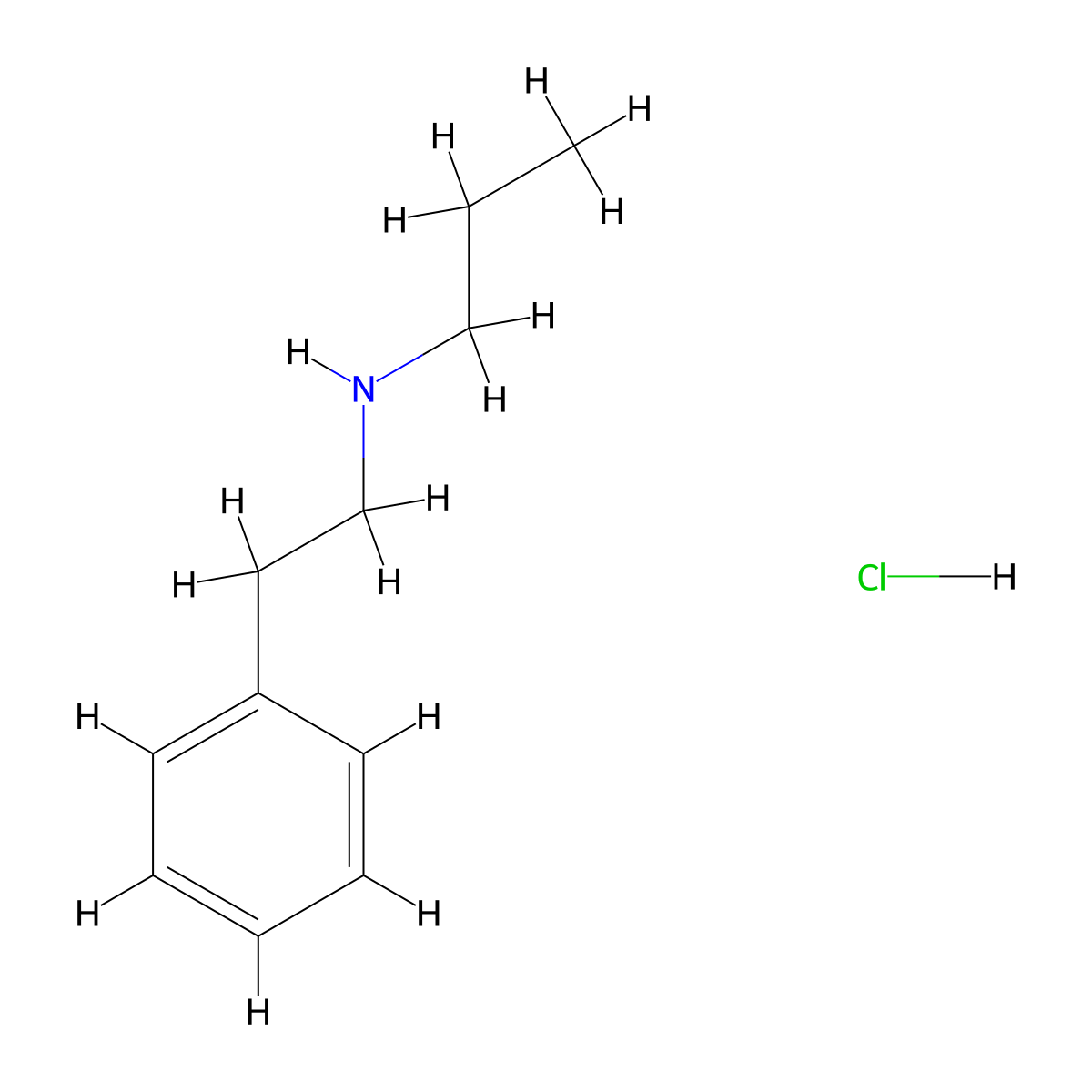N-propyl-2-phenylethylamine hydrochloride molecular structure, CAS 104178-96-3