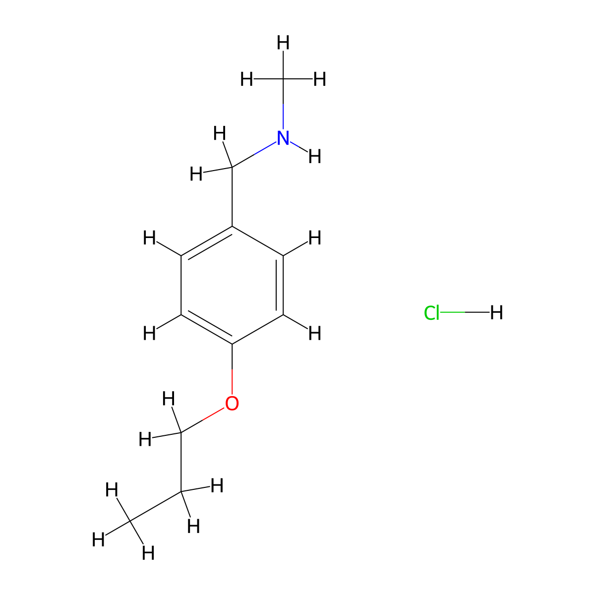 Benzenemethanamine, N-methyl-4-propoxy-, hydrochloride (1:1) molecular structure, CAS 104179-01-3