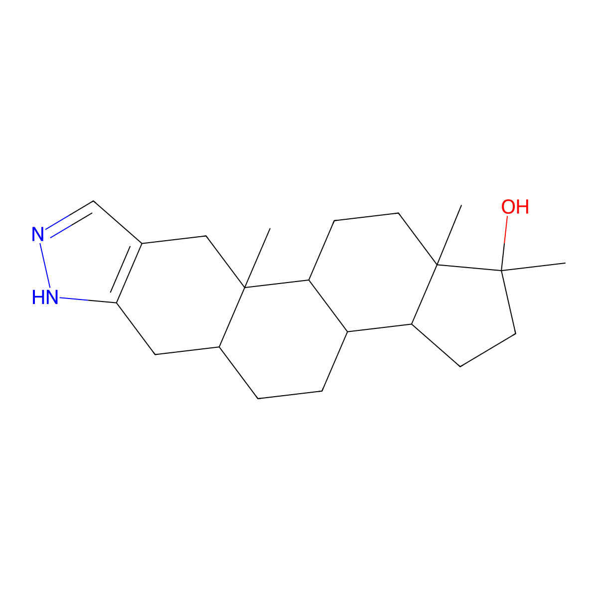 Stanozolol molecular structure, CAS 10418-03-8