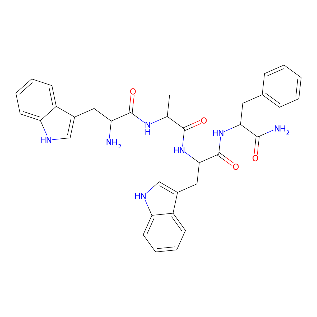 Tryptophylalanyltryptophylphenylalaninamide molecular structure, CAS 104180-25-8