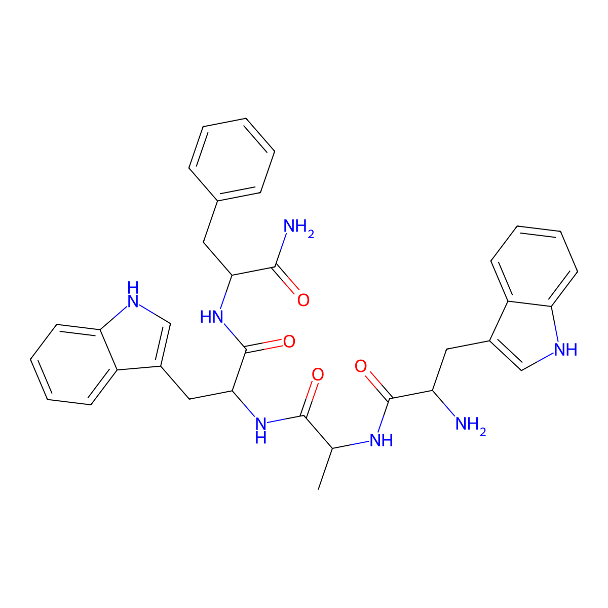 Tryptophylalanyltryptophylphenylalaninamide molecular structure, CAS 104180-25-8