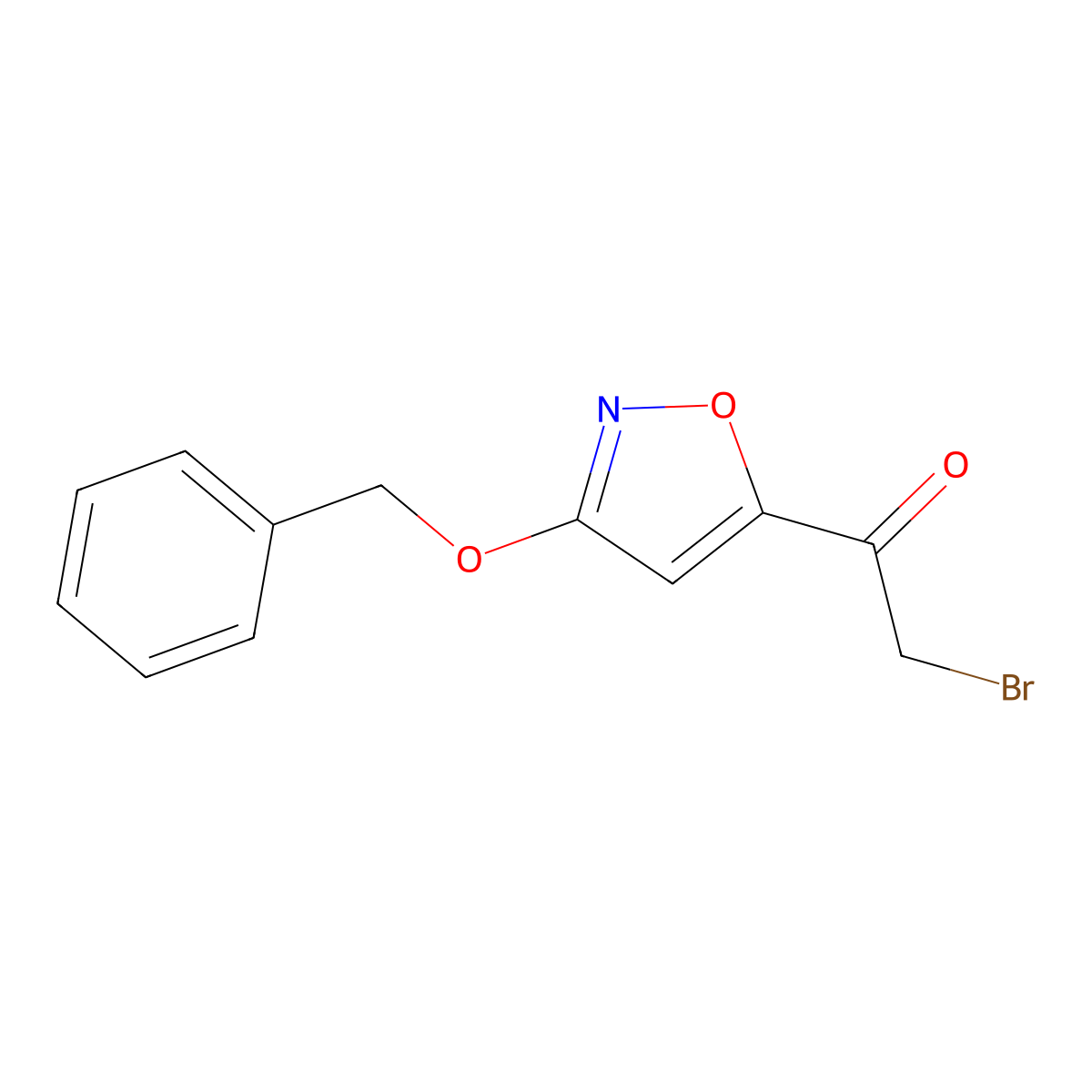 1-(3-(Benzyloxy)isoxazol-5-yl)-2-bromoethanone molecular structure, CAS 104182-22-1