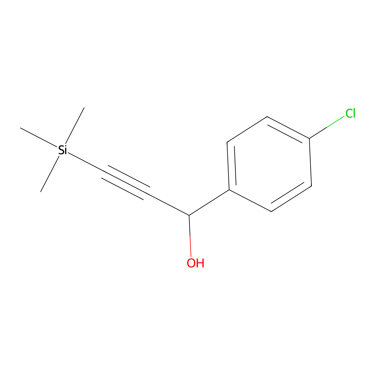 4-Chloro-alpha-[2-(trimethylsilyl)ethynyl]benZenemethanol molecular structure, CAS 1041849-95-9