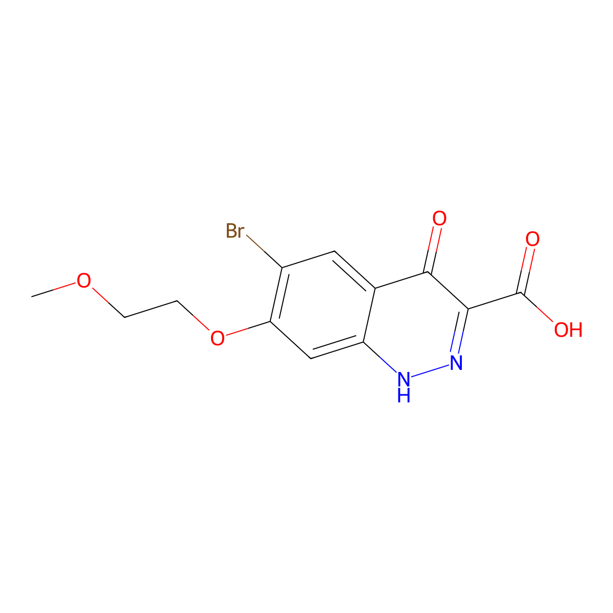 6-Bromo-4-hydroxy-7-(2-methoxyethoxy)cinnoline-3-carboxylic acid molecular structure, CAS 1041853-23-9