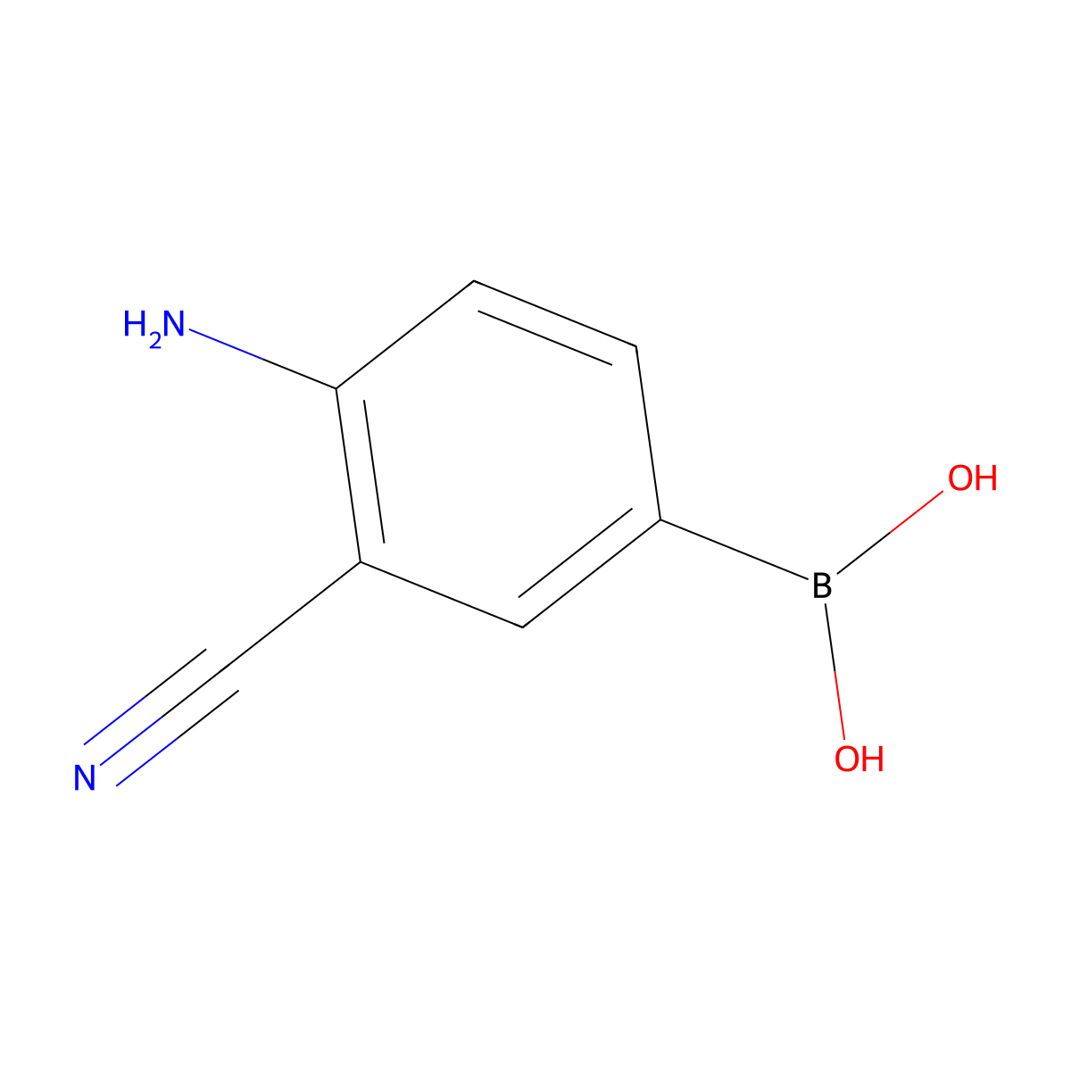 (4-Amino-3-cyanophenyl)boronic acid molecular structure, CAS 1041855-80-4
