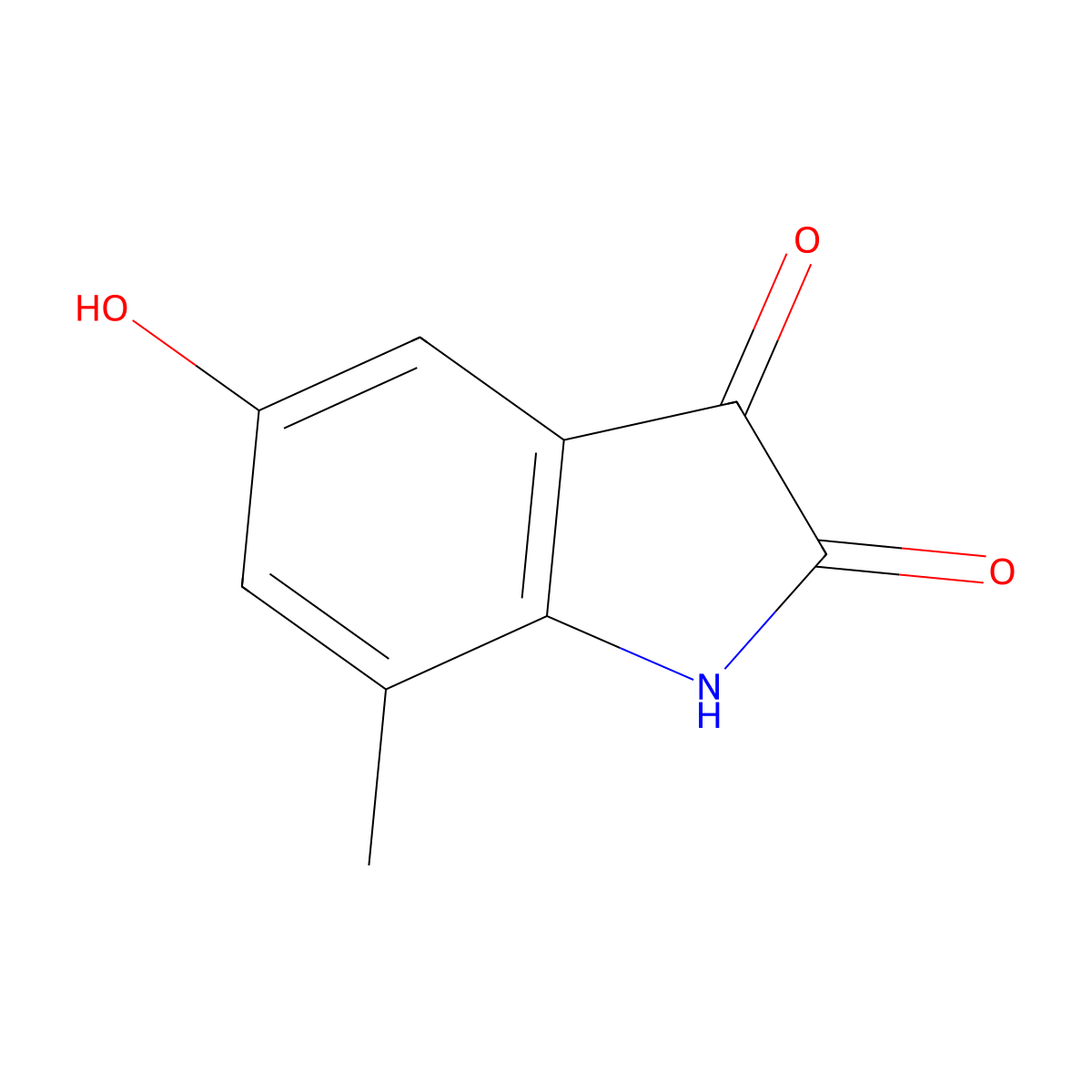 1H-Indole-2,3-dione, 5-hydroxy-7-methyl- molecular structure, CAS 1041857-41-3