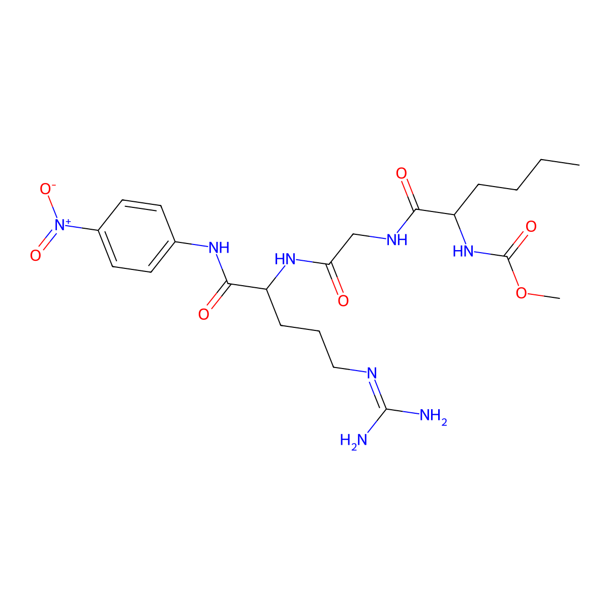 Methoxycarbonyl-D-Nle-Gly-Arg-pNA molecular structure, CAS 104186-68-7