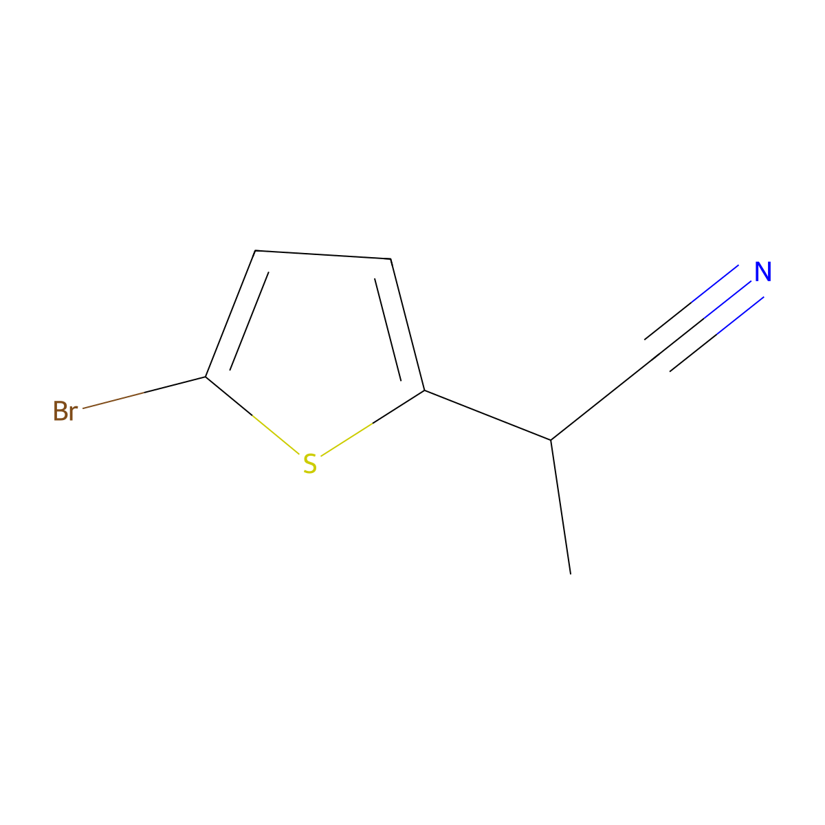 2-(5-Bromothiophen-2-yl)propanenitrile molecular structure, CAS 1041871-69-5
