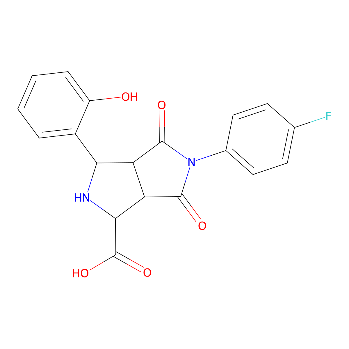 5-(4-Fluorophenyl)-3-(2-hydroxyphenyl)-4,6-dioxooctahydropyrrolo[3,4-c]pyrrole-1-carboxylic acid molecular structure, CAS 1041873-23-7