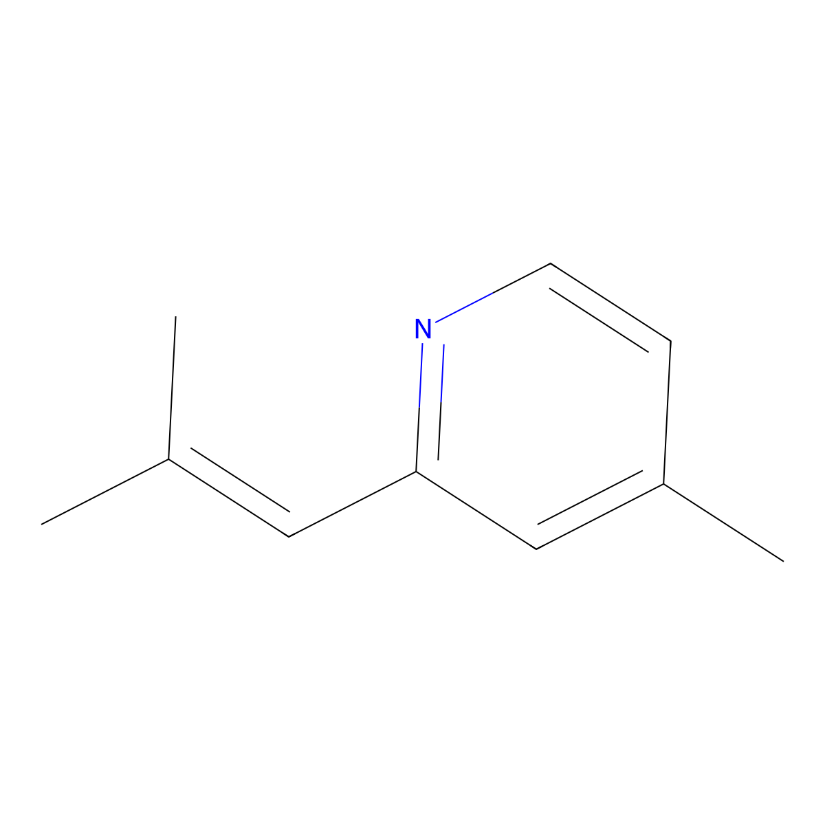 4-Methyl-2-(2-methylpropenyl)pyridine molecular structure, CAS 104188-16-1