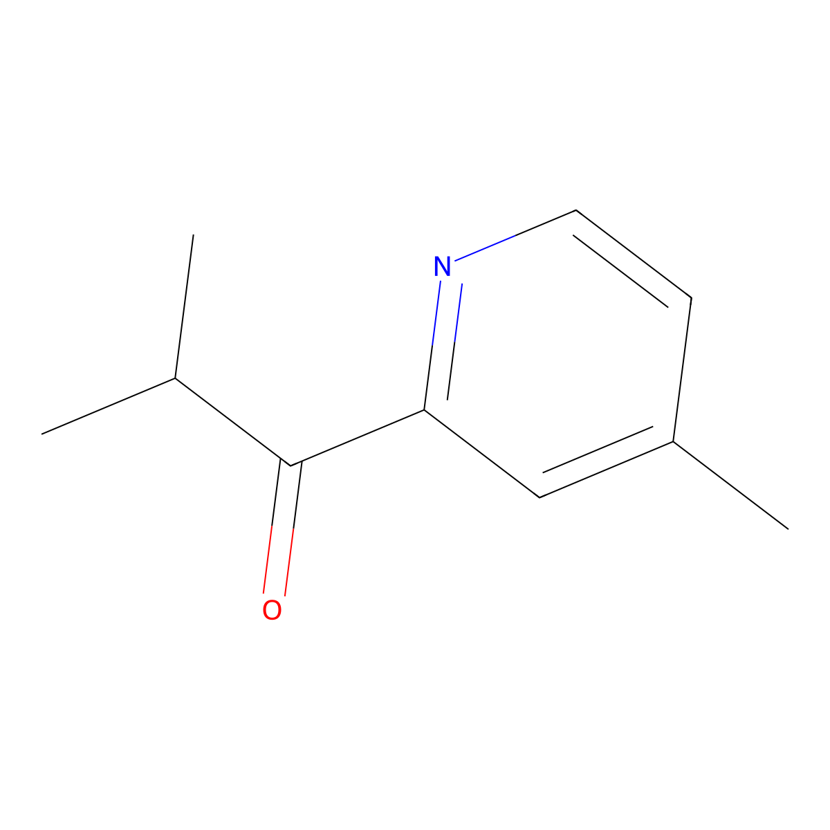 1-Propanone, 2-methyl-1-(4-methyl-2-pyridinyl)- molecular structure, CAS 104188-17-2