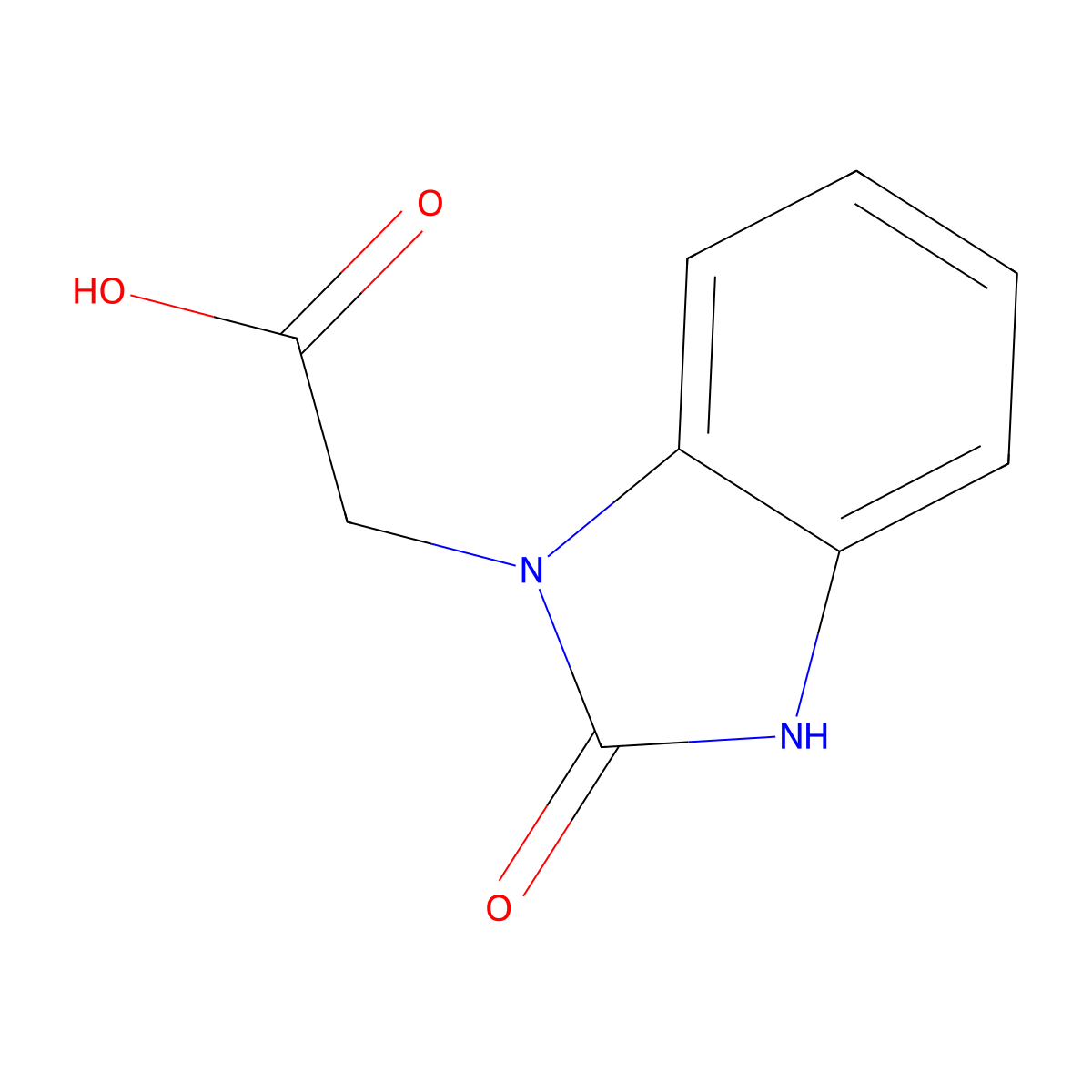 (2-Oxo-2,3-dihydro-1H-benzimidazol-1-yl)acetic acid molecular structure, CAS 104189-85-7