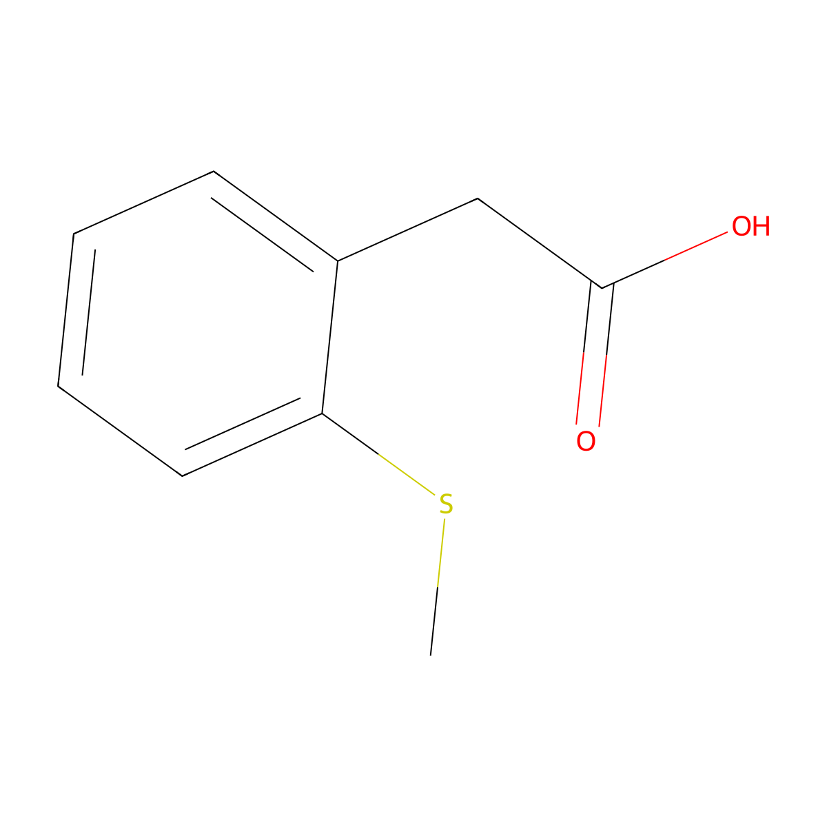 2-[2-(Methylsulfanyl)phenyl]acetic acid molecular structure, CAS 10419-34-8