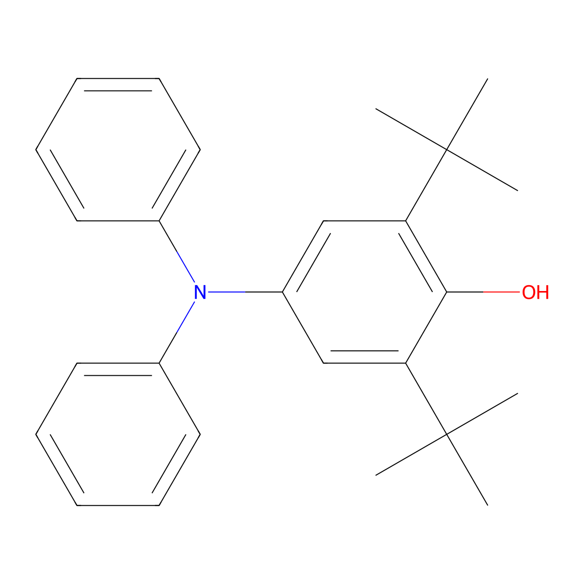 2,6-Di-tert-butyl-4-(diphenylamino)phenol molecular structure, CAS 10419-65-5