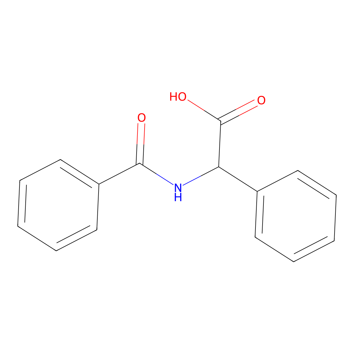 N-Benzoyl-D-phenylglycine molecular structure, CAS 10419-67-7
