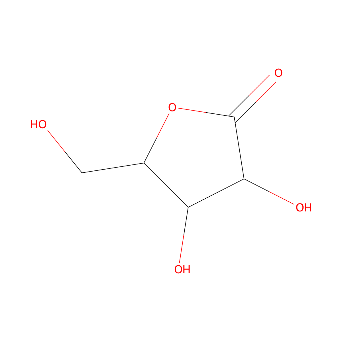 L-Lyxono-1,4-lactone molecular structure, CAS 104196-15-8