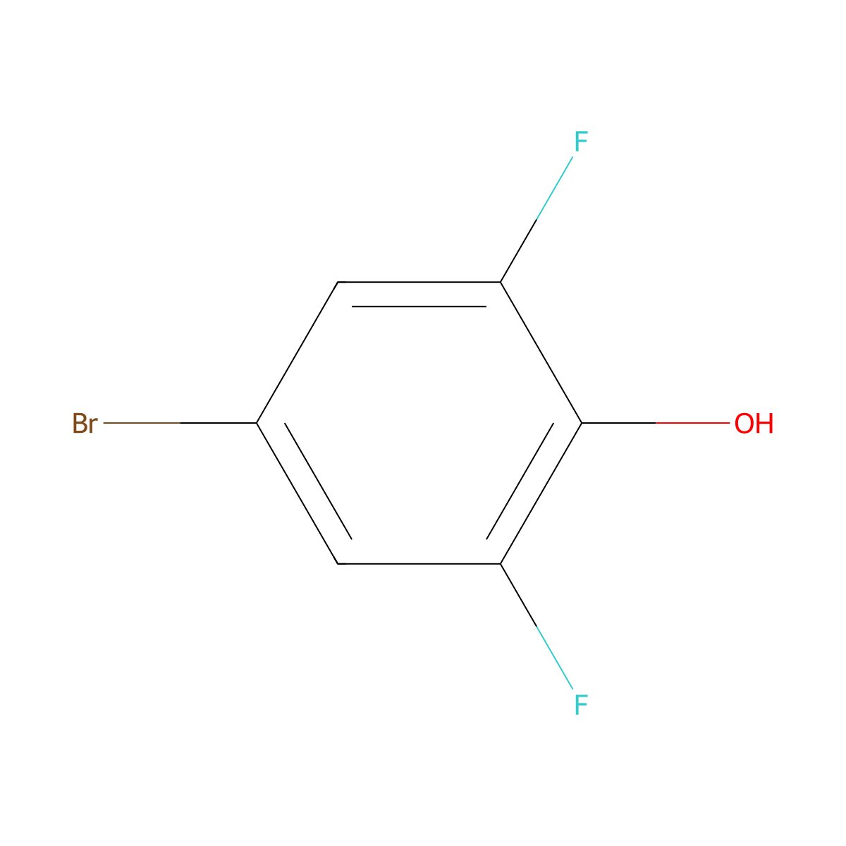 4-Bromo-2,6-difluorophenol molecular structure, CAS 104197-13-9