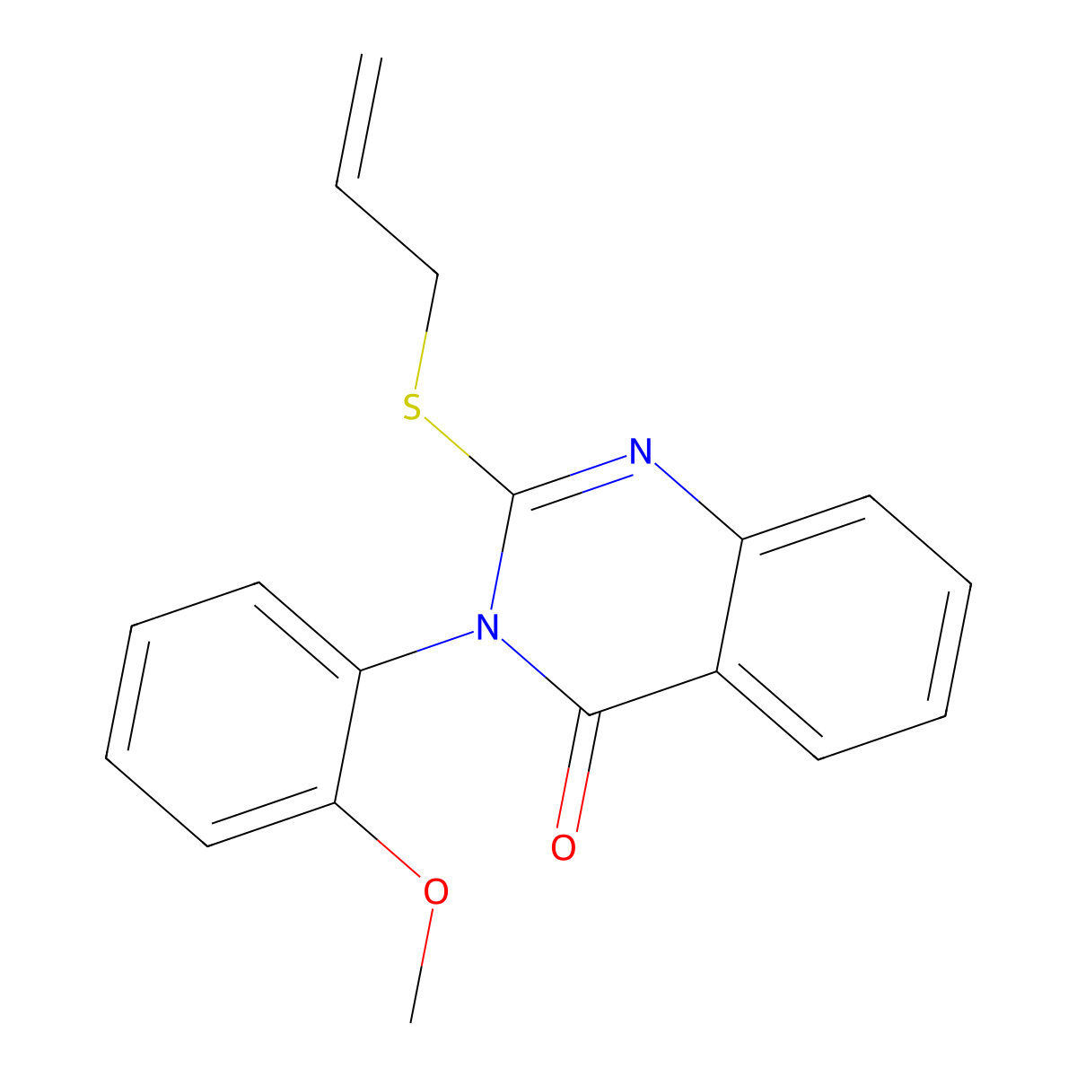3-(2-Methoxyphenyl)-2-prop-2-enylsulfanylquinazolin-4-one molecular structure, CAS 1042-80-4