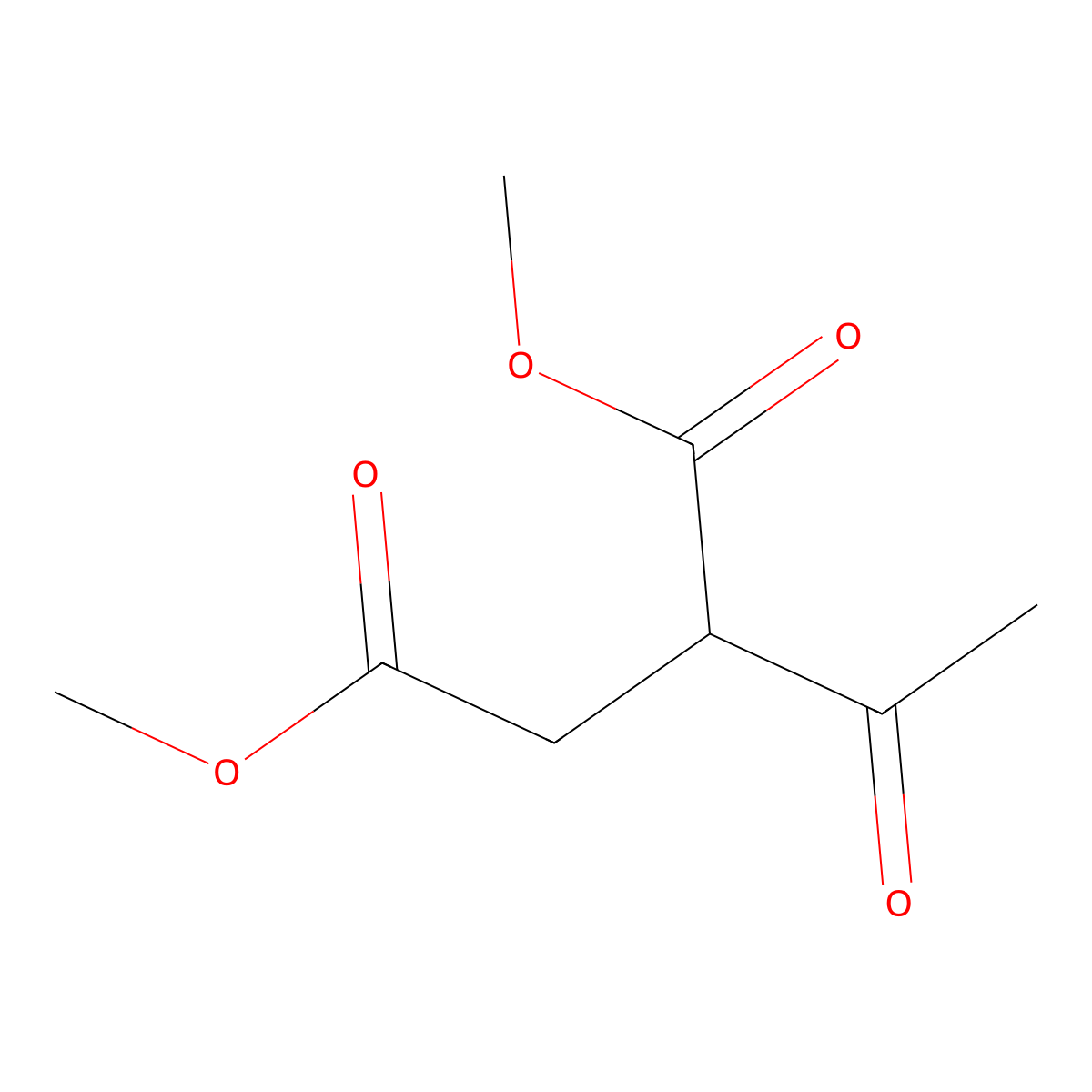 Dimethyl acetylsuccinate molecular structure, CAS 10420-33-4