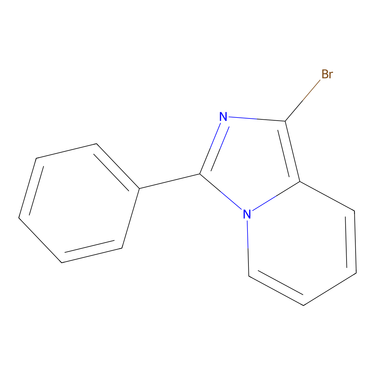 1-Bromo-3-phenylimidazo(1,5-a)pyridine molecular structure, CAS 104202-15-5