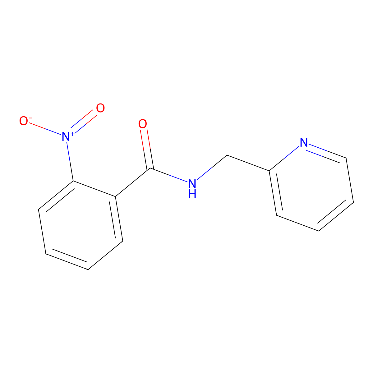 2-nitro-N-(pyridin-2-ylmethyl)benzamide molecular structure, CAS 104202-21-3