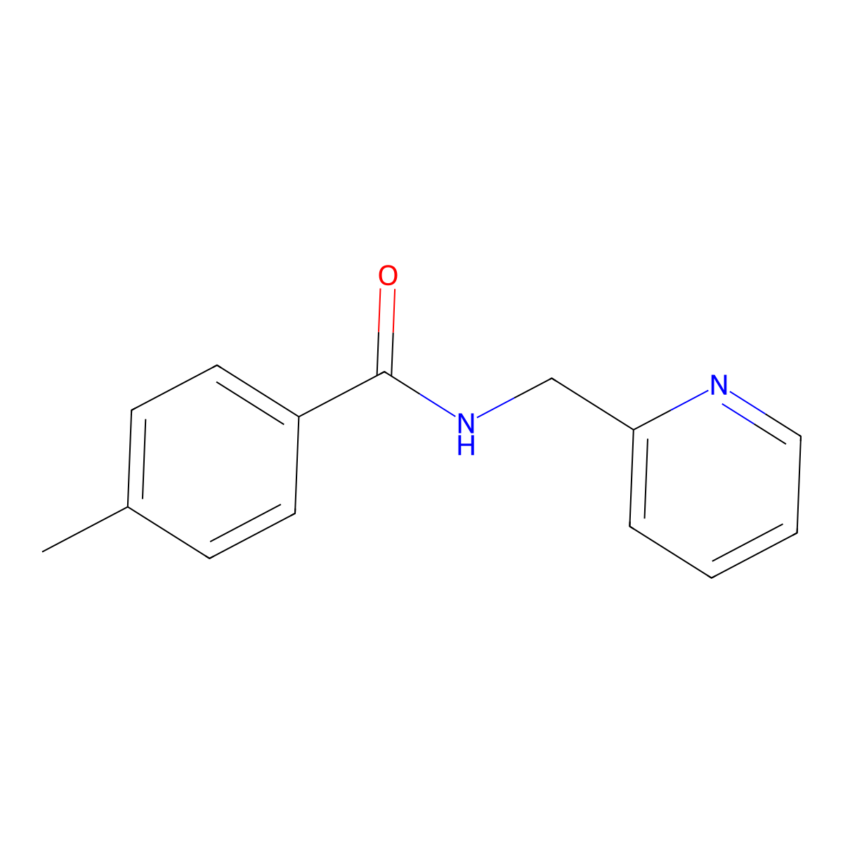 4-methyl-N-(pyridin-2-ylmethyl)benzamide molecular structure, CAS 104202-22-4
