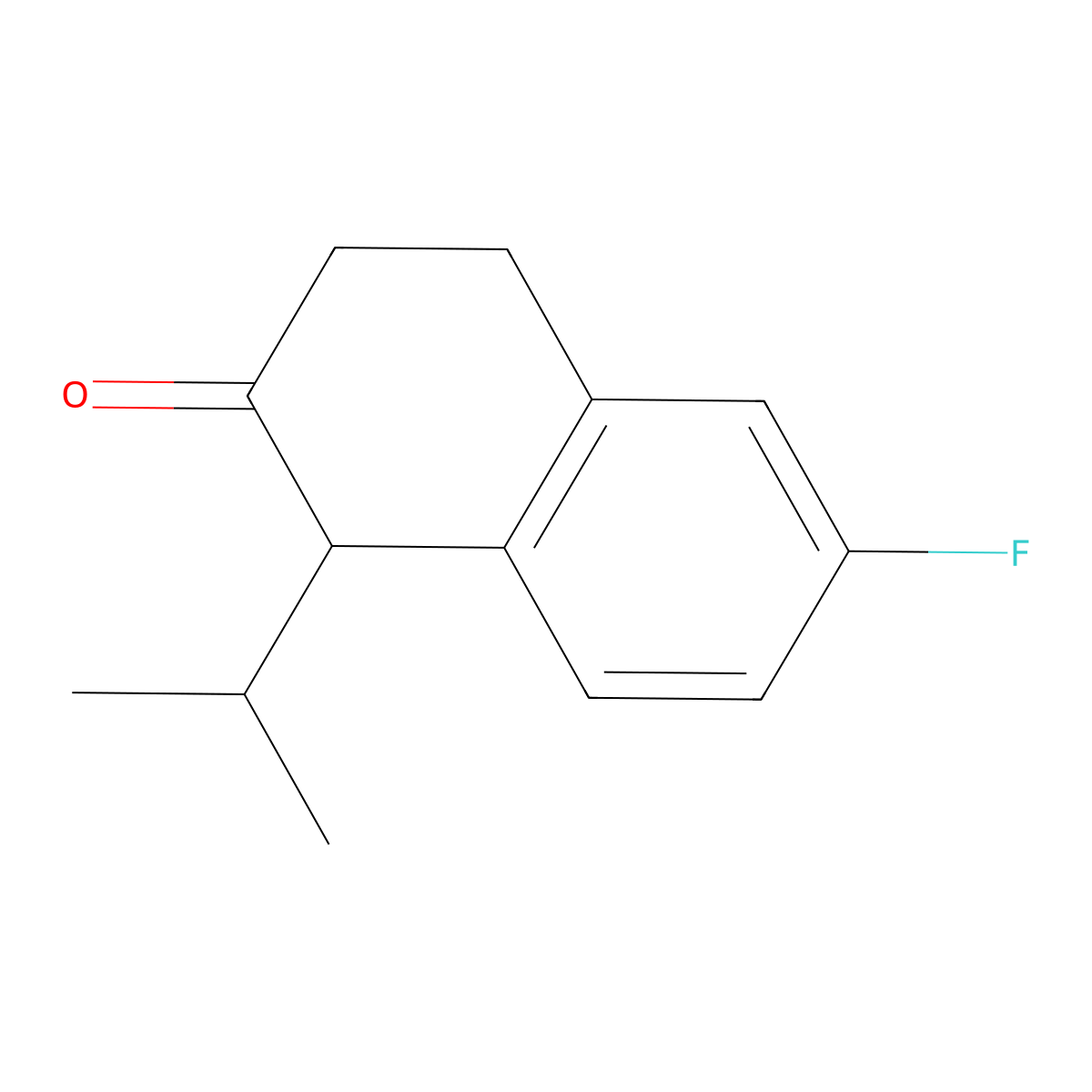 6-Fluoro-1-(propan-2-yl)-3,4-dihydronaphthalen-2(1H)-one molecular structure, CAS 104204-91-3