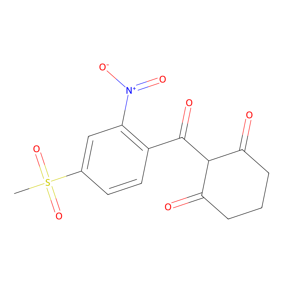 Mesotrione molecular structure, CAS 104206-82-8