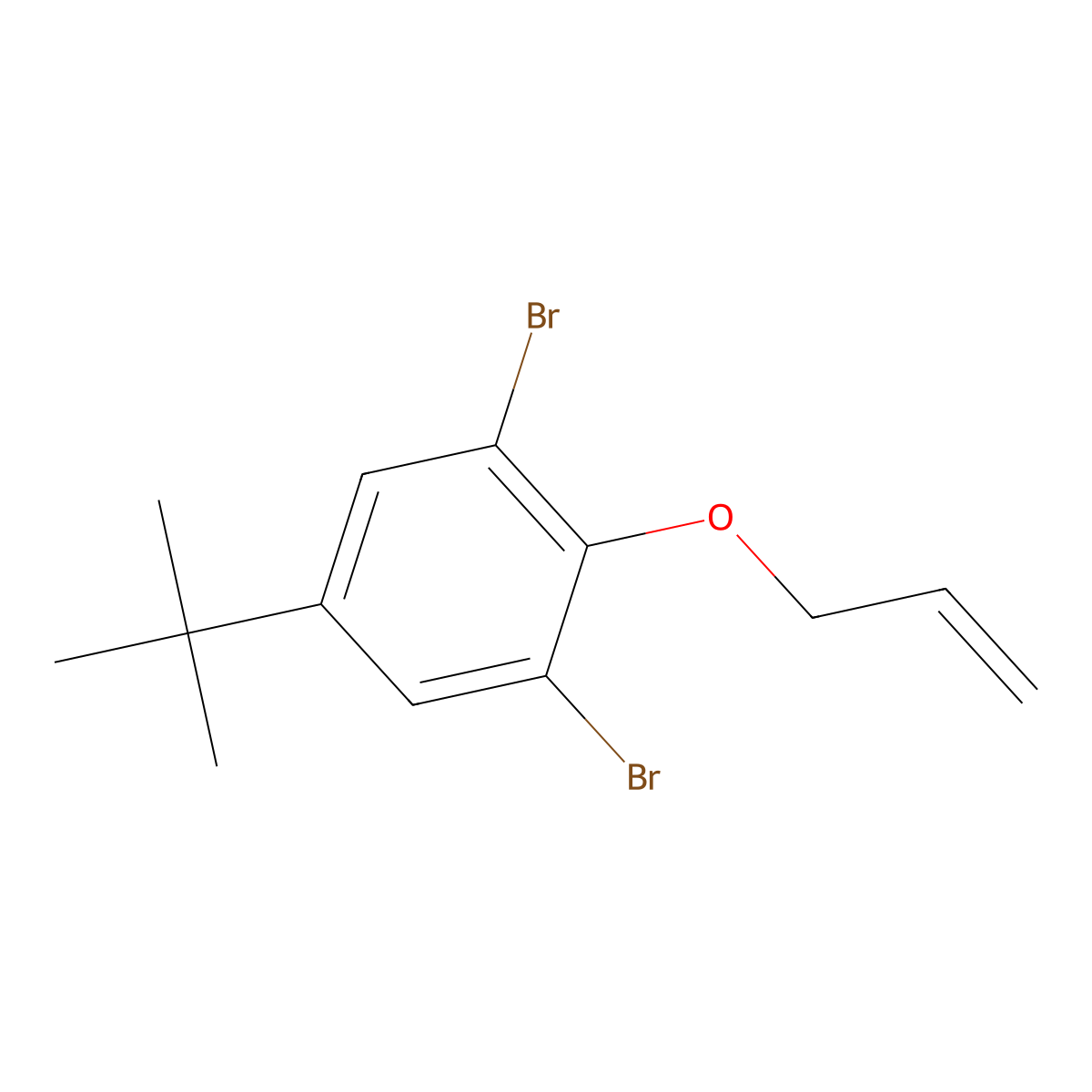 Benzene, 1,3-dibromo-5-(1,1-dimethylethyl)-2-(2-propenyloxy)- molecular structure, CAS 104207-39-8