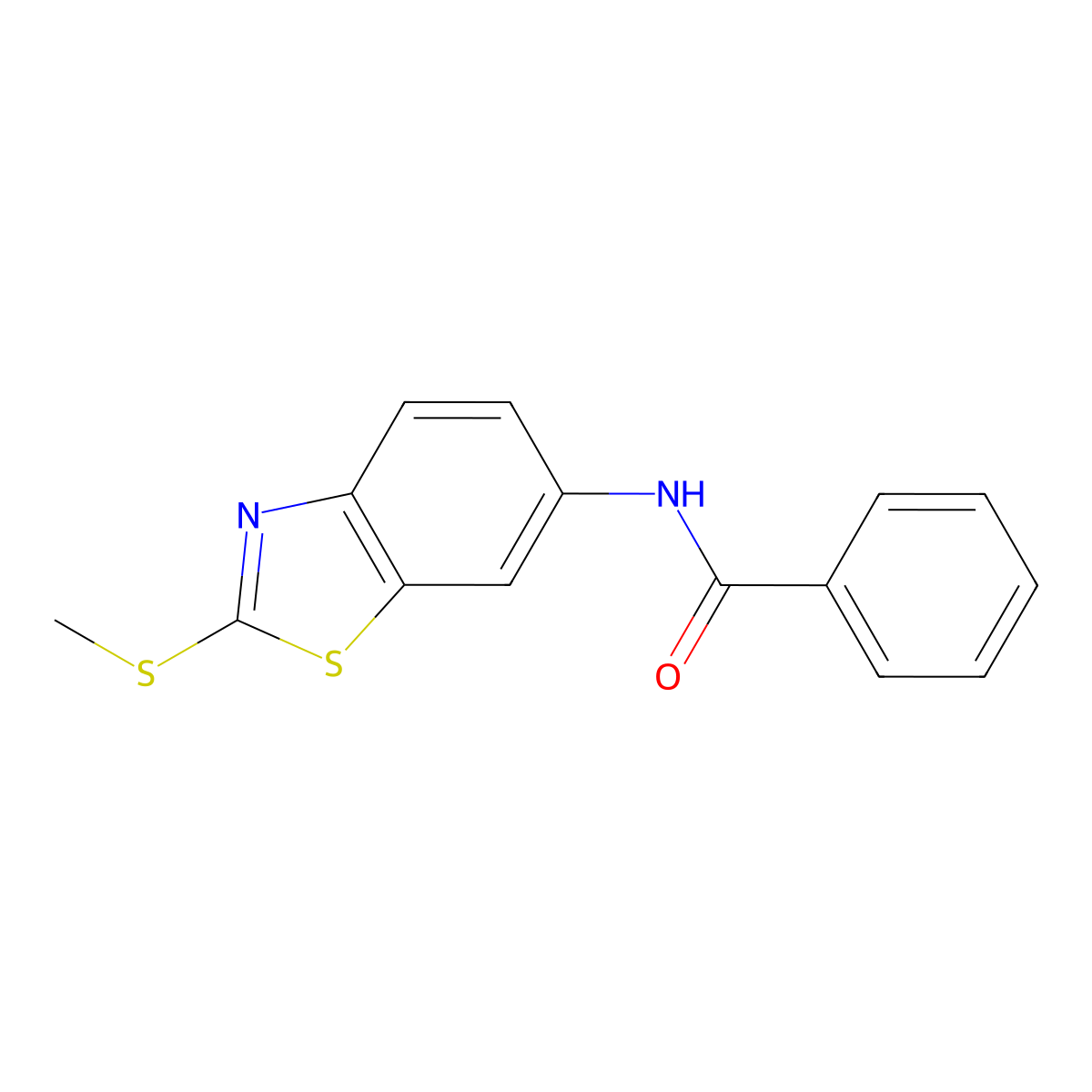 Benzamide, N-[2-(methylthio)-6-benzothiazolyl]- molecular structure, CAS 104208-19-7