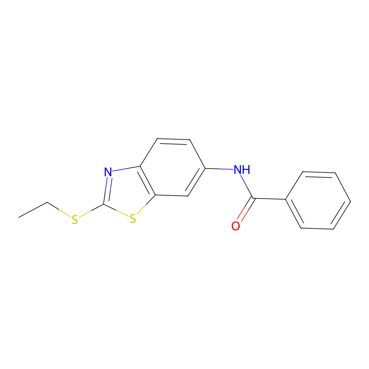 Benzamide, N-[2-(ethylthio)-6-benzothiazolyl]- molecular structure, CAS 104208-20-0