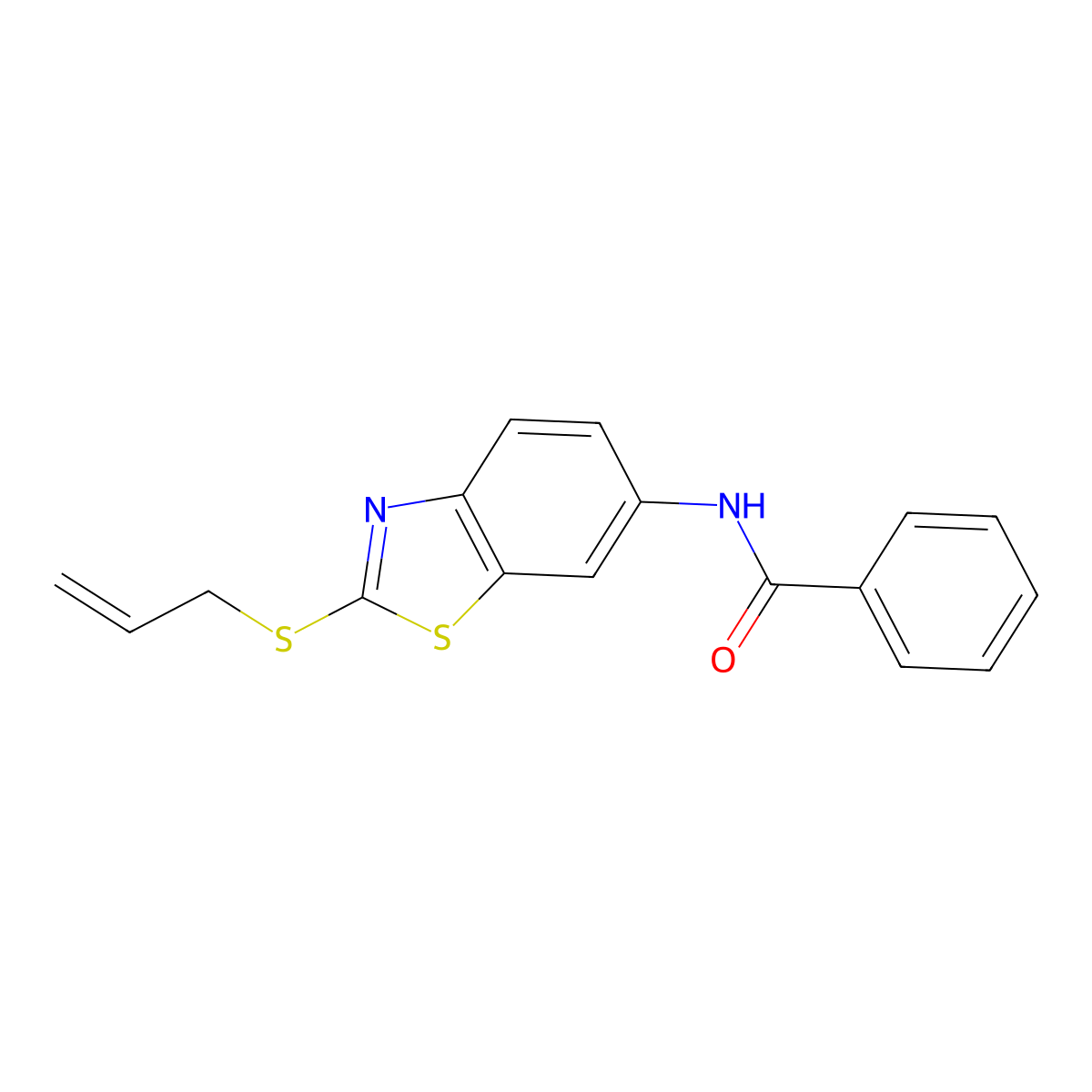 Benzamide, N-[2-(2-propenylthio)-6-benzothiazolyl]- molecular structure, CAS 104208-23-3