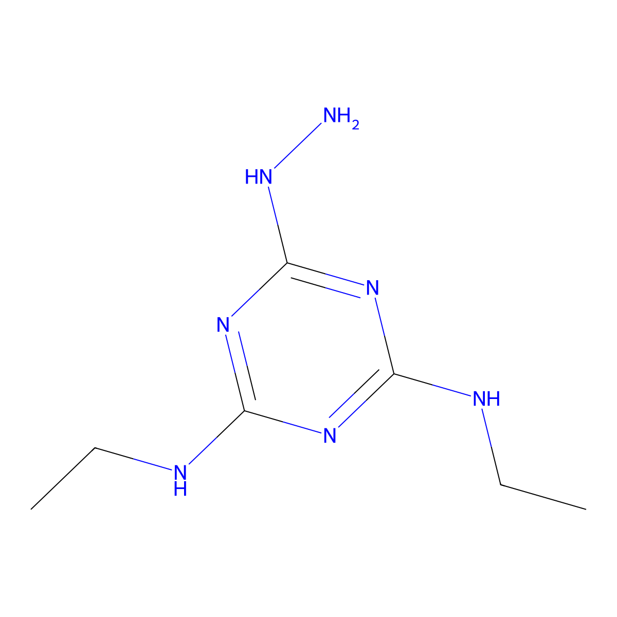 N~2~,N~4~-Diethyl-6-hydrazinyl-1,3,5-triazine-2,4-diamine molecular structure, CAS 10421-98-4
