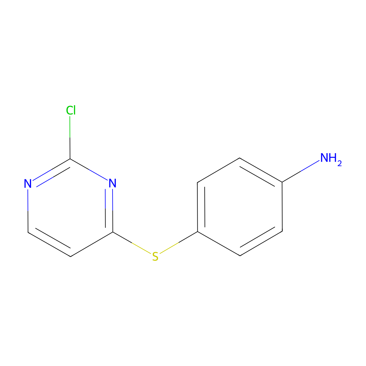 4-(2-Chloropyrimidin-4-ylthio)benzenamine molecular structure, CAS 1042129-34-9