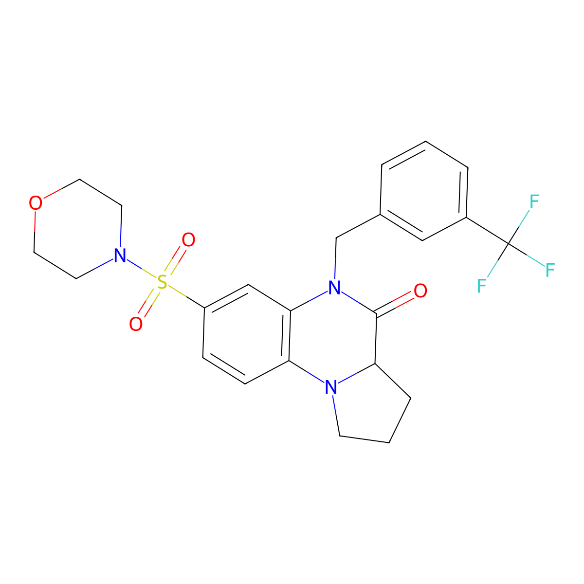 7-(morpholinosulfonyl)-5-[3-(trifluoromethyl)benzyl]-1,2,3,3a-tetrahydropyrrolo[1,2-a]quinoxalin-4(5H)-one molecular structure, CAS 1042134-64-4