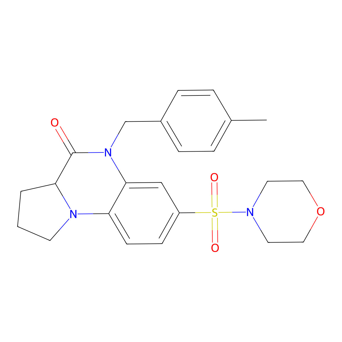 5-(4-methylbenzyl)-7-(morpholinosulfonyl)-1,2,3,3a-tetrahydropyrrolo[1,2-a]quinoxalin-4(5H)-one molecular structure, CAS 1042134-65-5