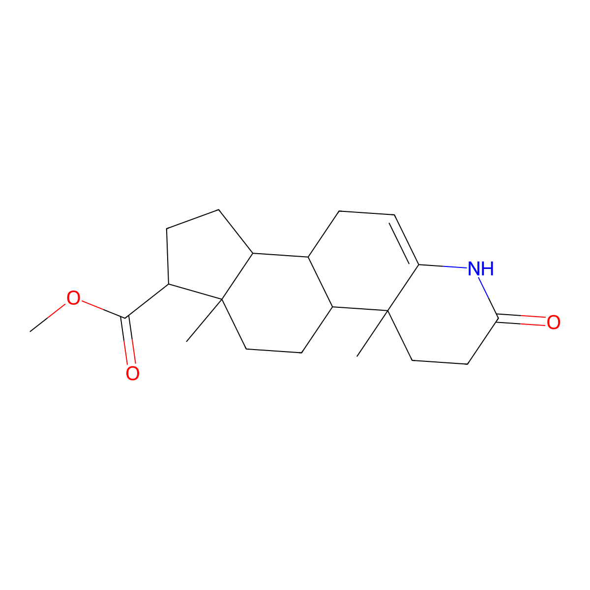 5,6-Dehydro-1,2-dihydro Finasteride Des-N-t-butylformamide Carboxylic Acid Methyl Ester molecular structure, CAS 104214-18-8