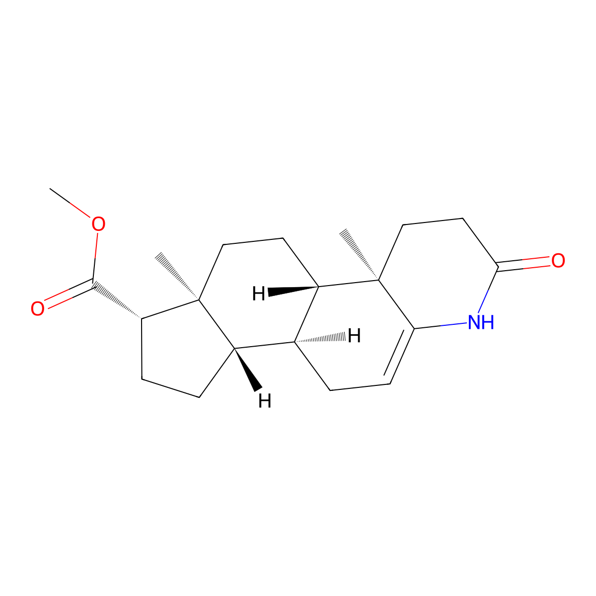 5,6-Dehydro-1,2-dihydro Finasteride Des-N-t-butylformamide Carboxylic Acid Methyl Ester molecular structure, CAS 104214-18-8