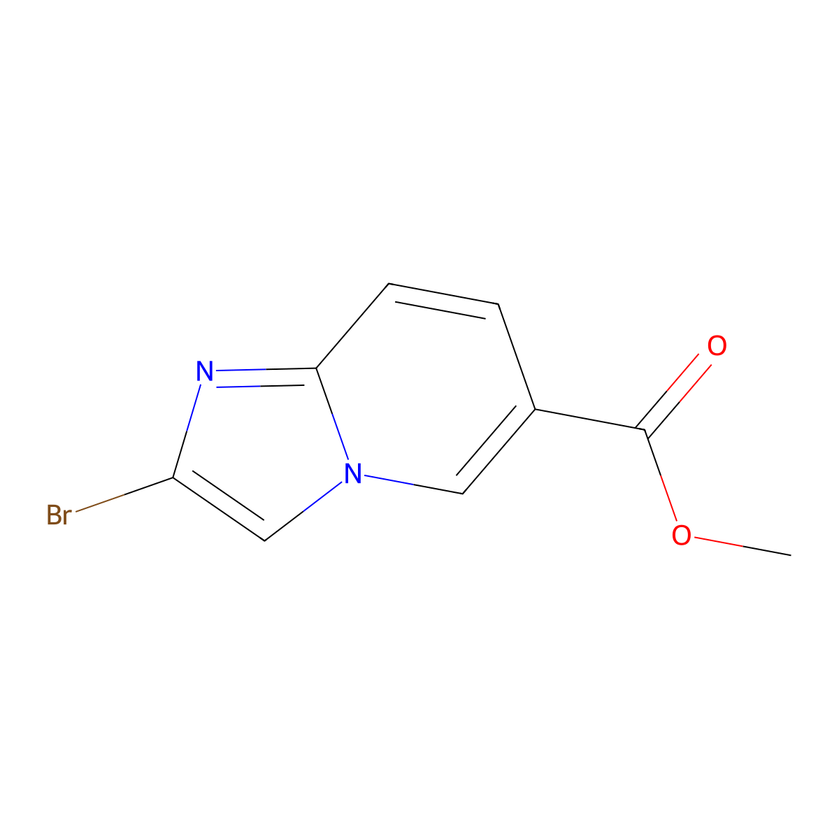Methyl 2-bromoimidazo(1,2-a)pyridine-6-carboxylate molecular structure, CAS 1042141-37-6