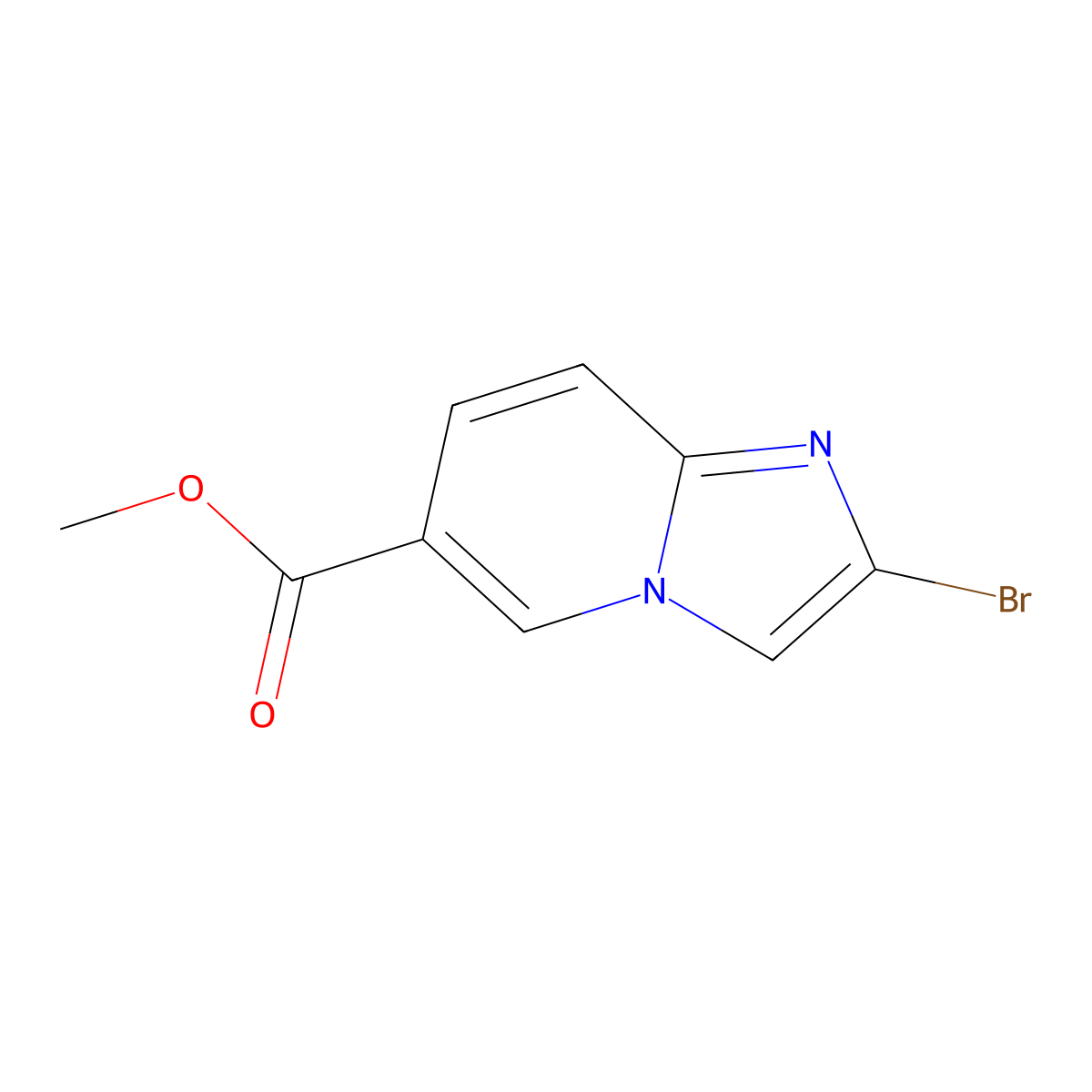 Methyl 2-bromoimidazo(1,2-a)pyridine-6-carboxylate molecular structure, CAS 1042141-37-6