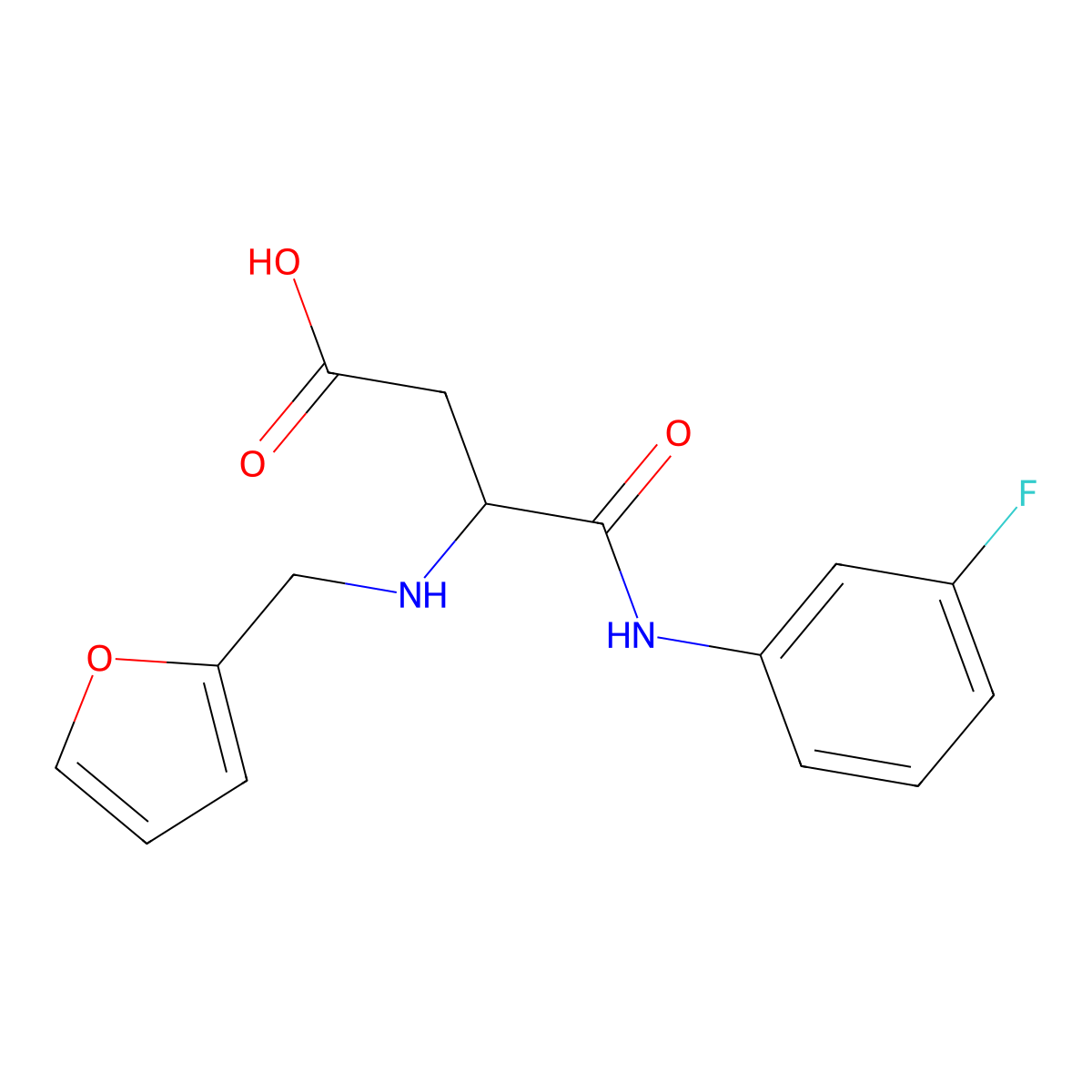 N-(3-fluorophenyl)-N~2~-(furan-2-ylmethyl)-alpha-asparagine molecular structure, CAS 1042144-92-2