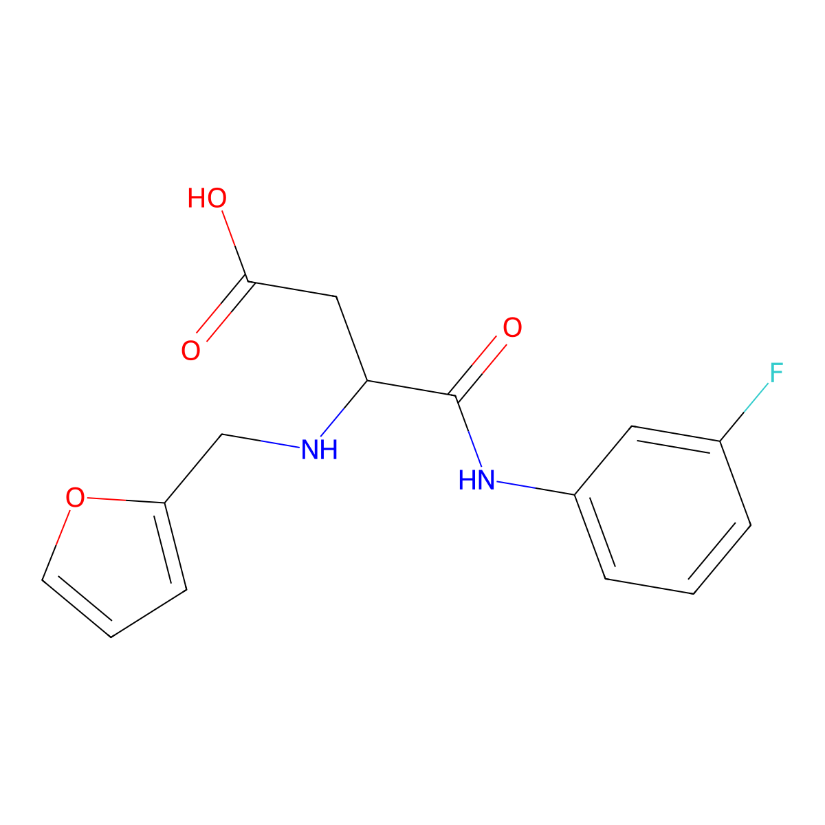 N-(3-fluorophenyl)-N~2~-(furan-2-ylmethyl)-alpha-asparagine molecular structure, CAS 1042144-92-2