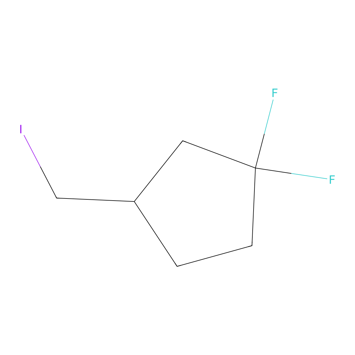1,1-Difluoro-3-(iodomethyl)cyclopentane molecular structure, CAS 1042153-28-5