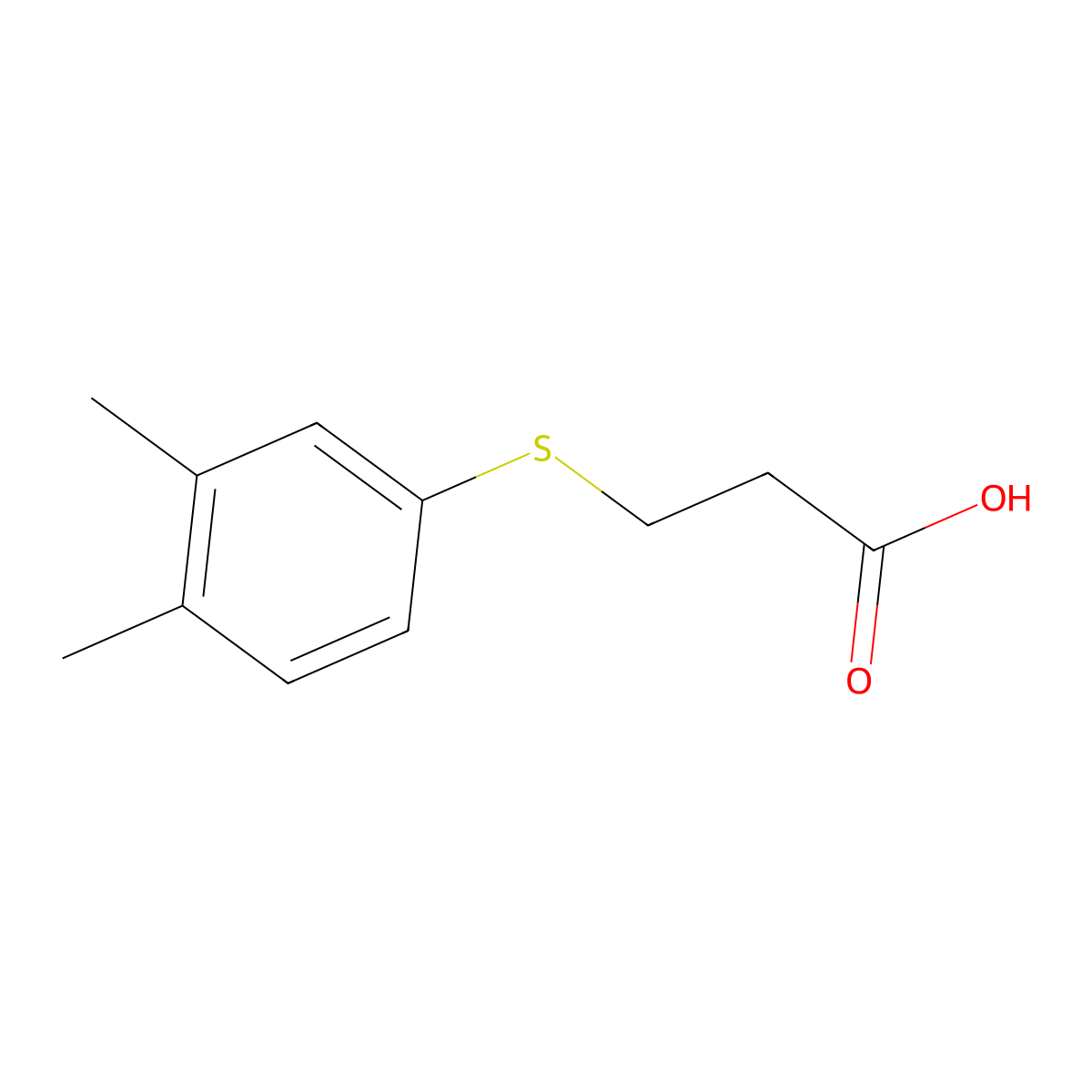 3-((3,4-Dimethylphenyl)sulfanyl)propanoic acid molecular structure, CAS 104216-46-8