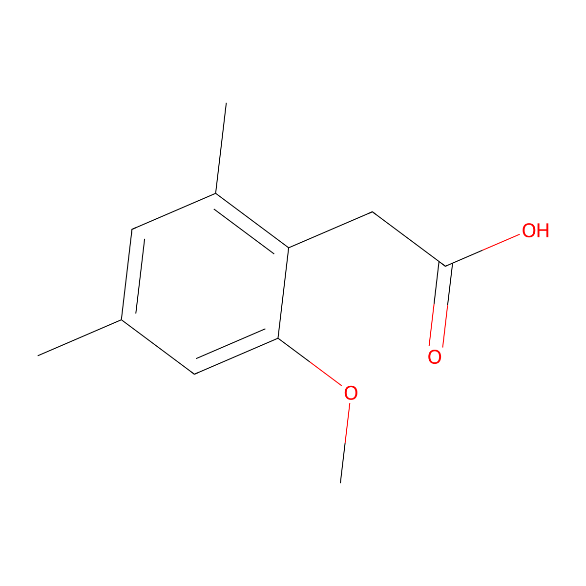 4,6-Dimethyl-2-methoxyphenylacetic acid molecular structure, CAS 104216-51-5