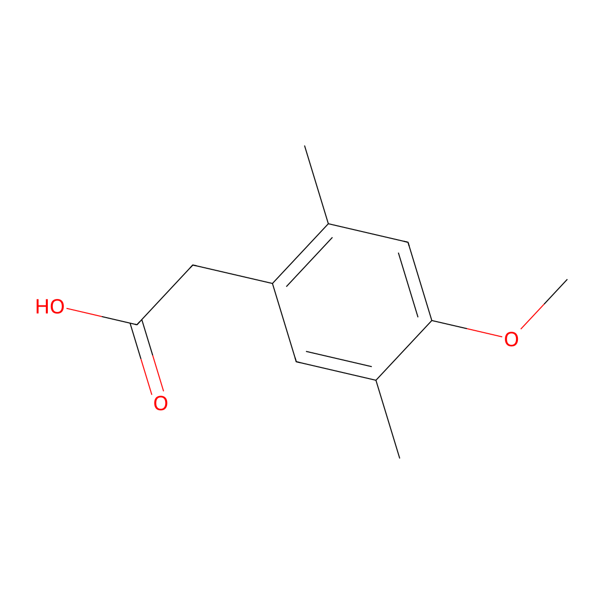 2-(4-Methoxy-2,5-dimethylphenyl)acetic acid molecular structure, CAS 104216-78-6