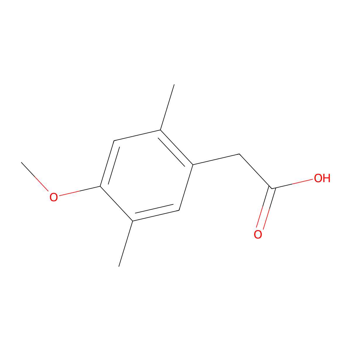 2-(4-Methoxy-2,5-dimethylphenyl)acetic acid molecular structure, CAS 104216-78-6
