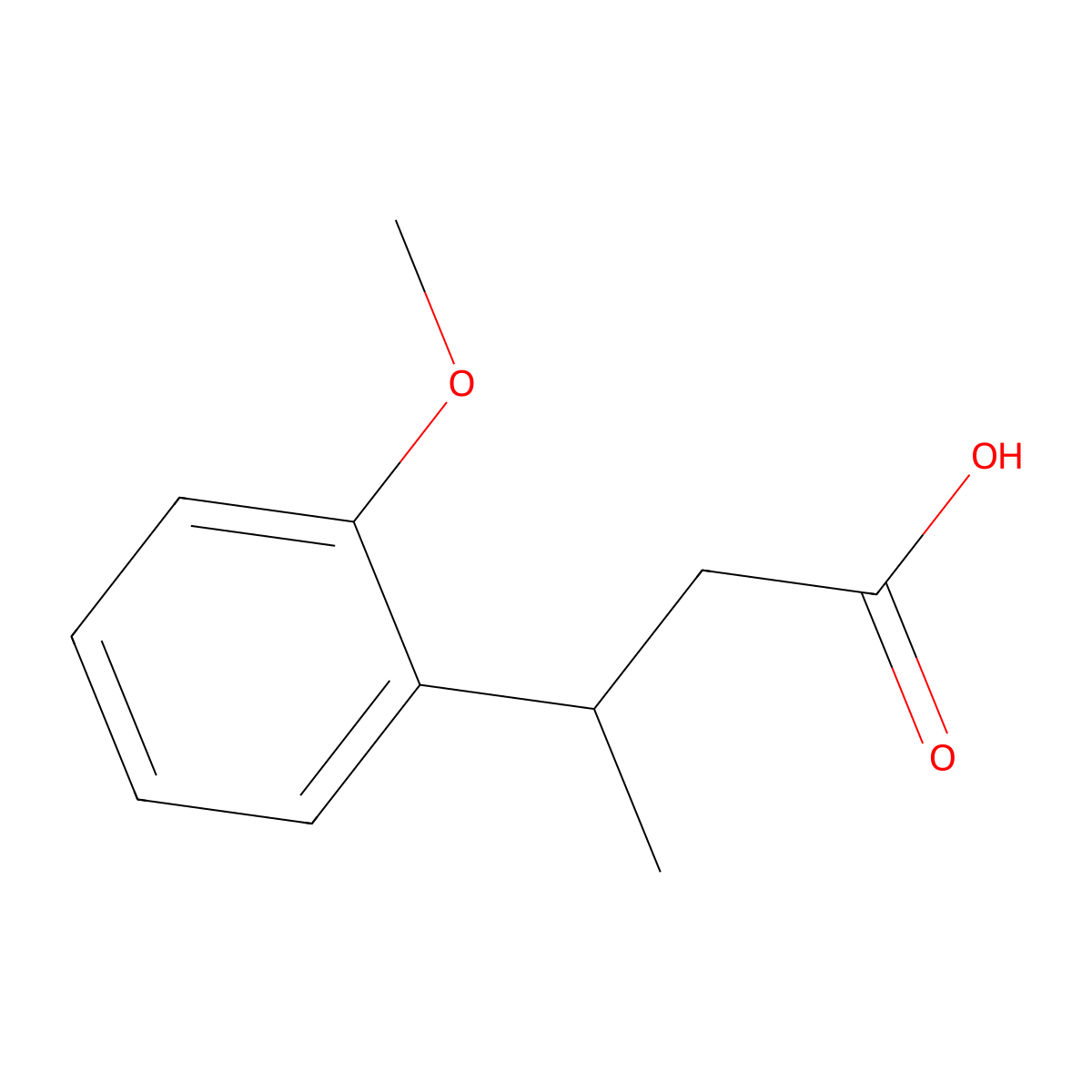 3-(2-Methoxyphenyl)butanoic acid molecular structure, CAS 104216-85-5