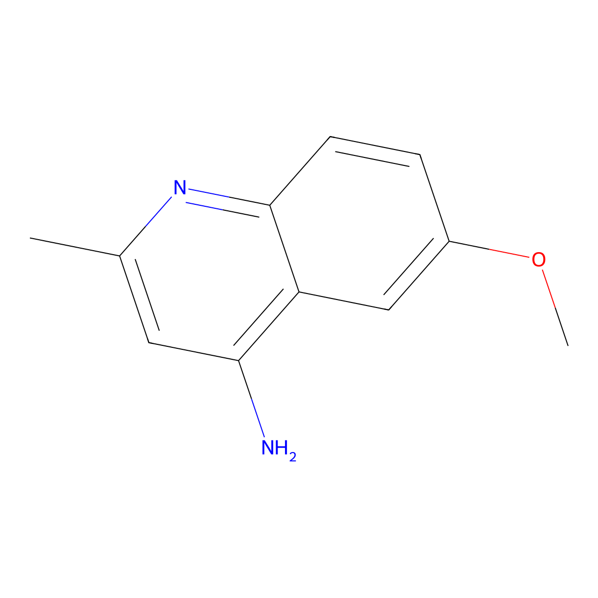 4-Amino-6-methoxy-2-methylquinoline molecular structure, CAS 104217-23-4